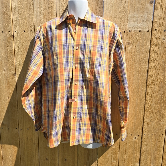 Tommy Hilfiger Other - Tommy Hilfiger Cotton Orange Yellow Button Down Long Sleeve Shirt Men's Size M